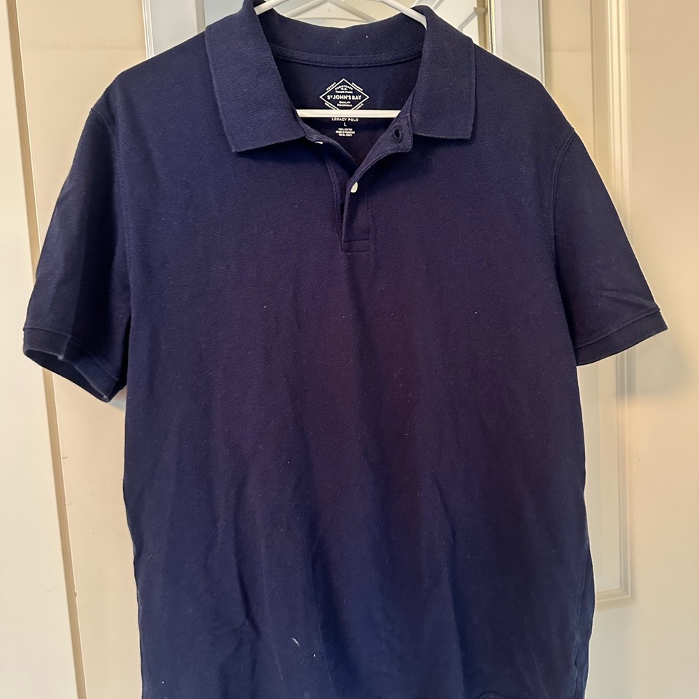 St. John's Bay Blue Polo Shirt Classic Design